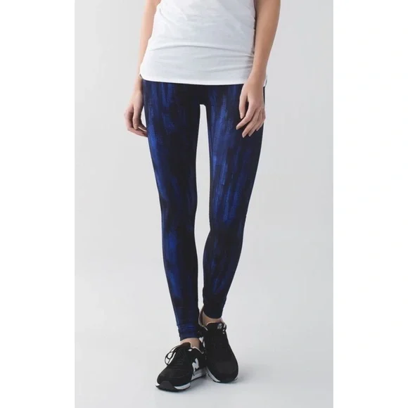 Lululemon Wunder Nightsky Harbor Blue Black Under Pant Full-On Luon Roll Down 6 - Picture 2 of 10